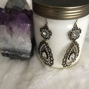 Chloe + Isabel pearl + crystal  Filagree earrings